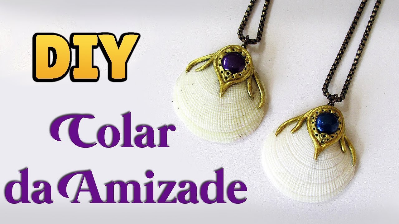 DIY: COLAR DA AMIZADE - PINGENTE DE CONCHAS - SEREIA #diyamizade  | Ideias Personalizadas - DIY