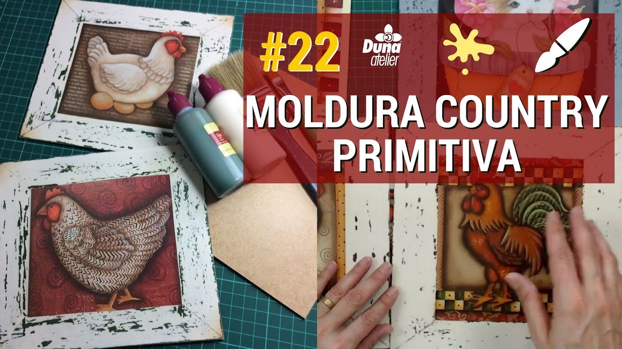 MOLDURA COUNTRY PRIMITIVA COM VELA! PINTANDO COM O ❤ AULA 22 TÂNIA MARQUATO