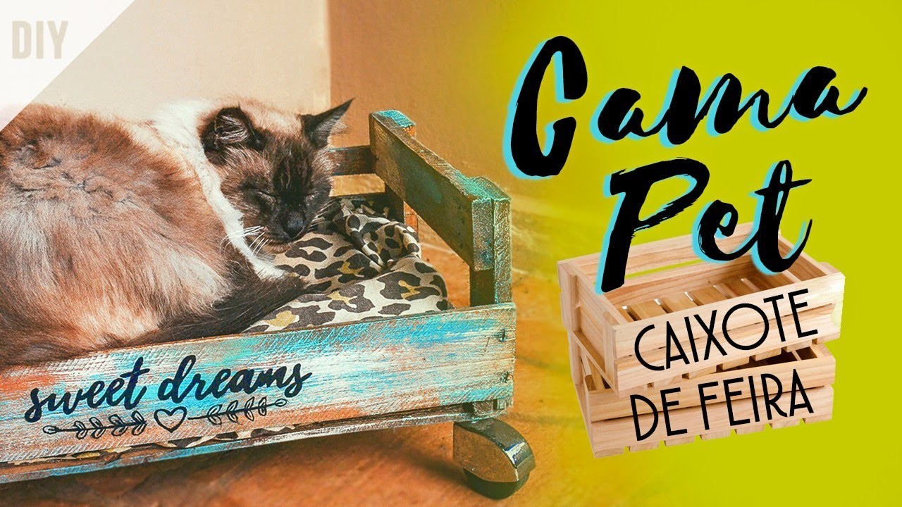 Cama PET Cachorro & Gato feita com Caixote de Feira