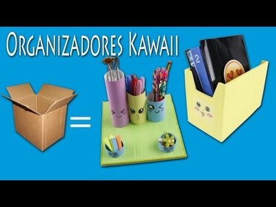 DIY com Papelão e Rolinho - Organizadores Kawaii