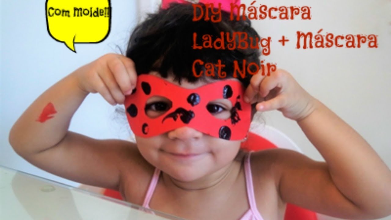DIY Máscara LadyBug + Máscara e orelhas Cat Noir #Miraculous