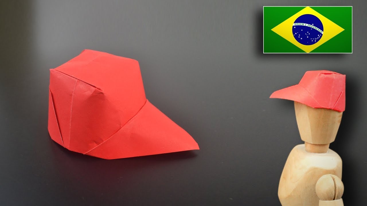 Origami: Boné de papel - Instruções em Português BR