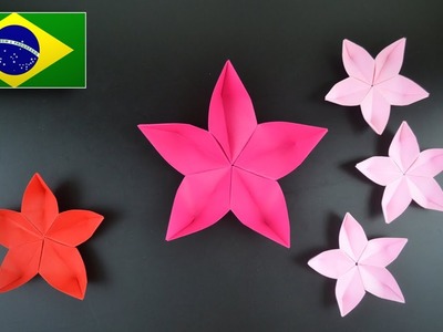Origami: Flor Sakura. Momo - Instruções em Português BR