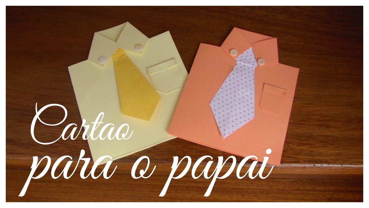 DIY: Cartao Camisa para  dia dos Pais ✂ Origami l Dobradura em papel