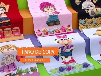 Pano de Copa Menina com Cupcake com Adriana Vit | Vitrine do Artesanato na TV - TV Gazeta