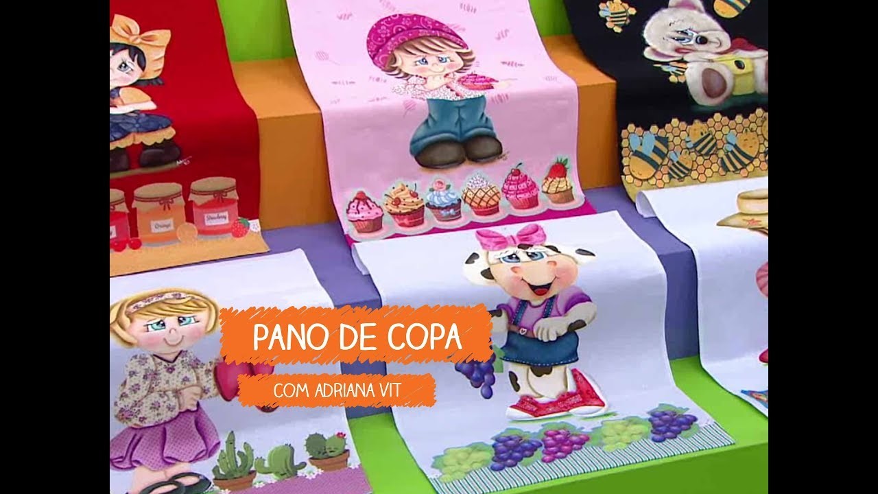 Pano de Copa Menina com Cupcake com Adriana Vit | Vitrine do Artesanato na TV - TV Gazeta