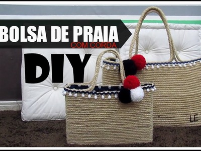 DIY | BOLSA DE PRAIA COM  CORDA | LETICIA ARTES