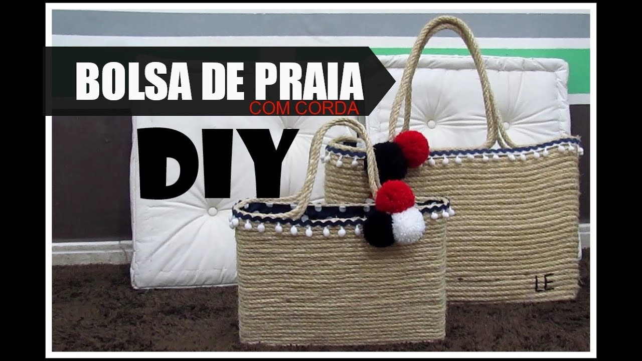 DIY | BOLSA DE PRAIA COM  CORDA | LETICIA ARTES