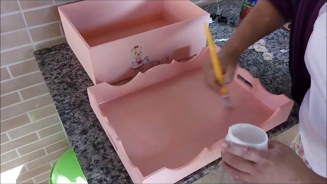 DIY: Caixa em MDF para bebês | Rosangela Pereira
