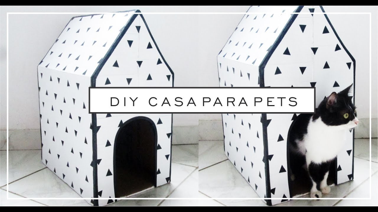 DIY Casa Para Pets Feita de Papelão | Mariane
