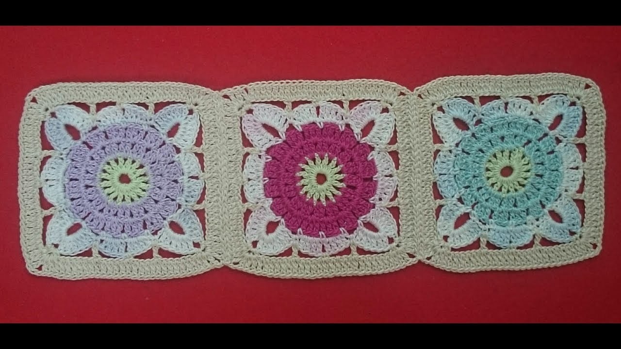 DIY CROCHET MOTIVO FLOR GRANDE PARA TAPETES E OUTROS TRABALHOS HD