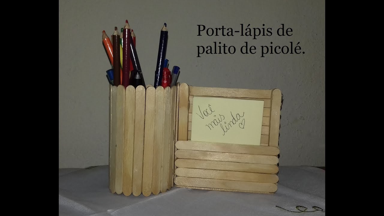 DIY- PORTA LÁPIS DE PALITO DE PICOLÉ