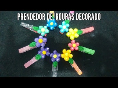 (DIY)PRENDEDOR DE ROUPA DECORADO