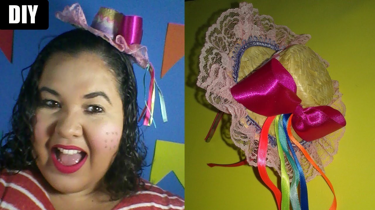 Diy.Tiara com chapéuzinho junino.julino