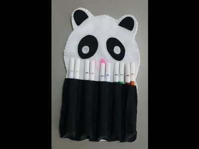 Diy volta as aulas porta lapis de cor de panda
