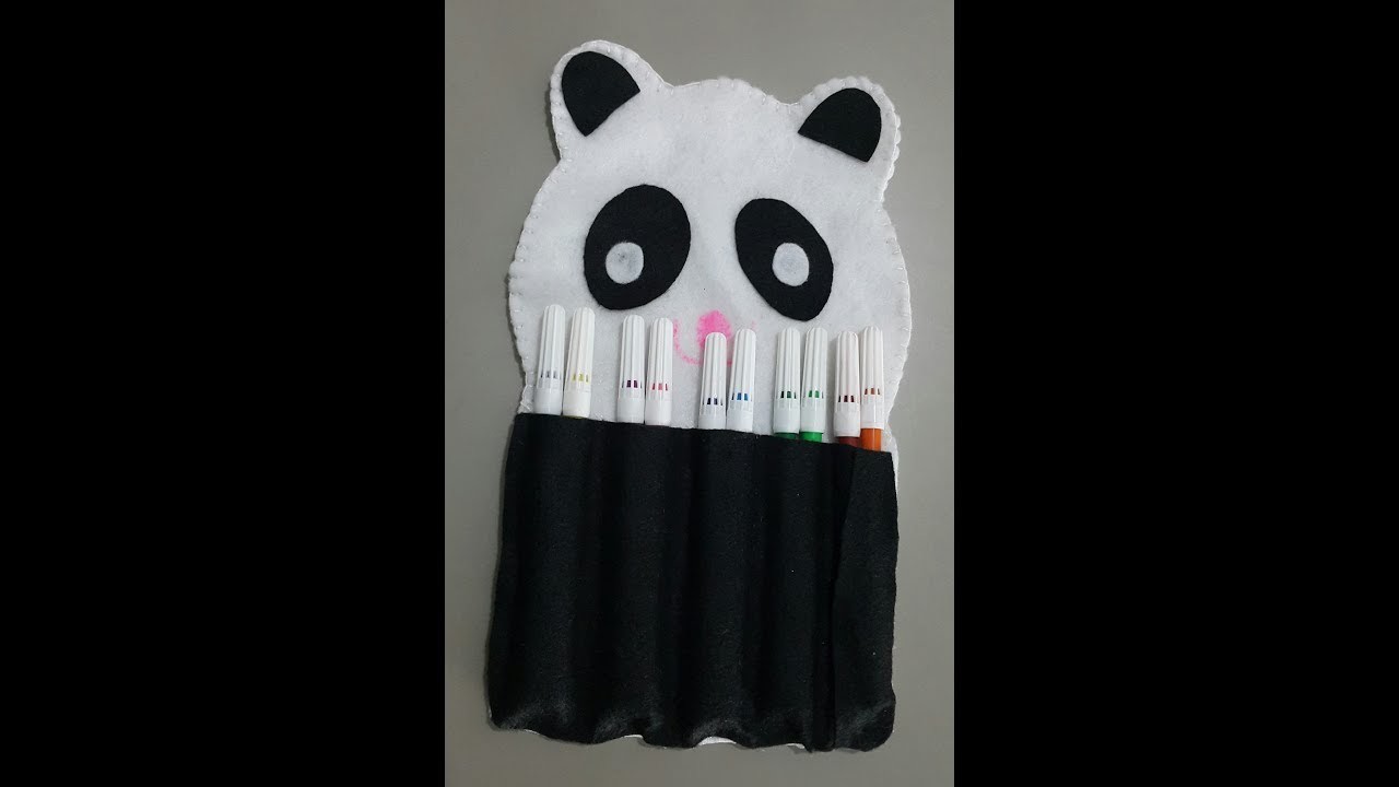 Diy volta as aulas porta lapis de cor de panda