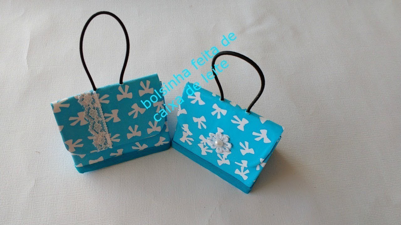 DIY-bolsinha feita de caixa de leite