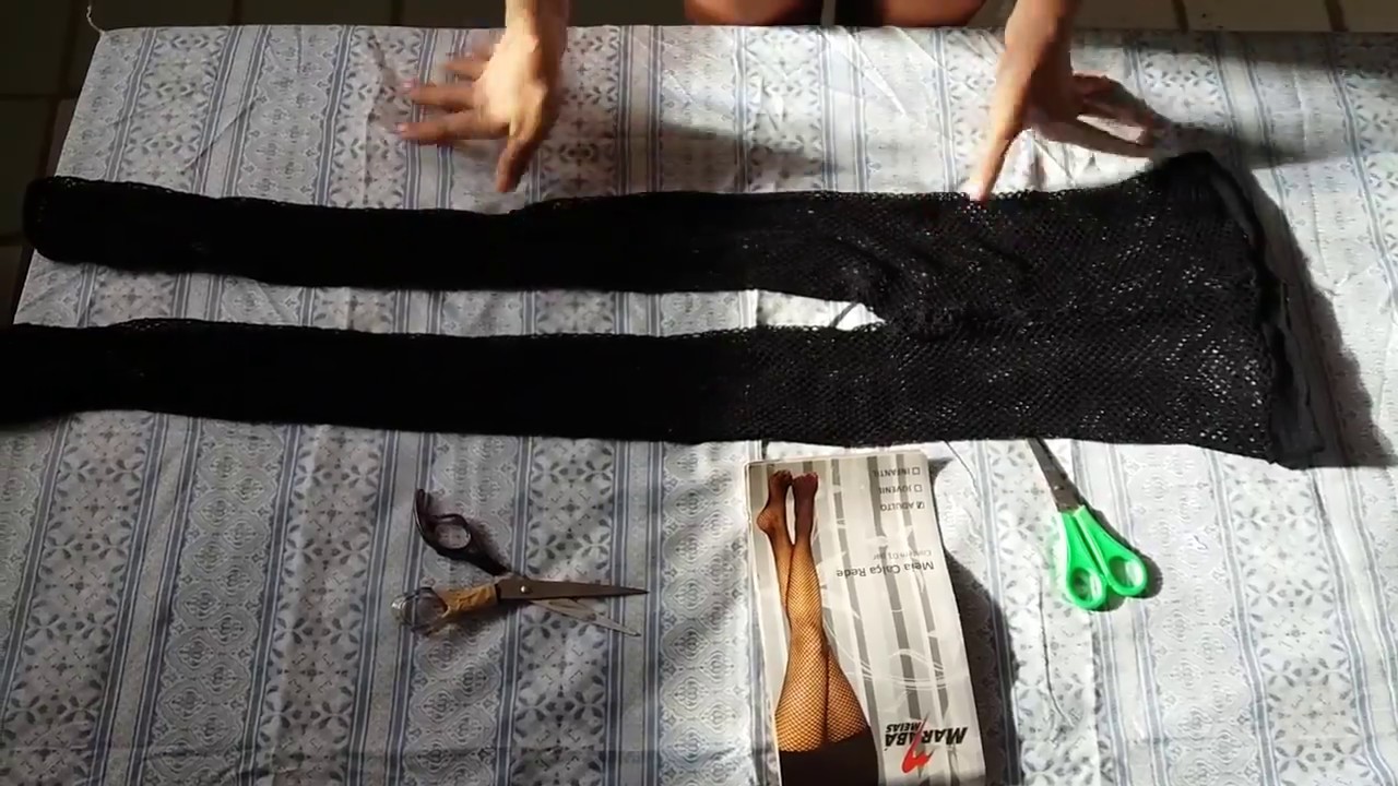 DIY : Como fazer Cropped top com meia arrastão