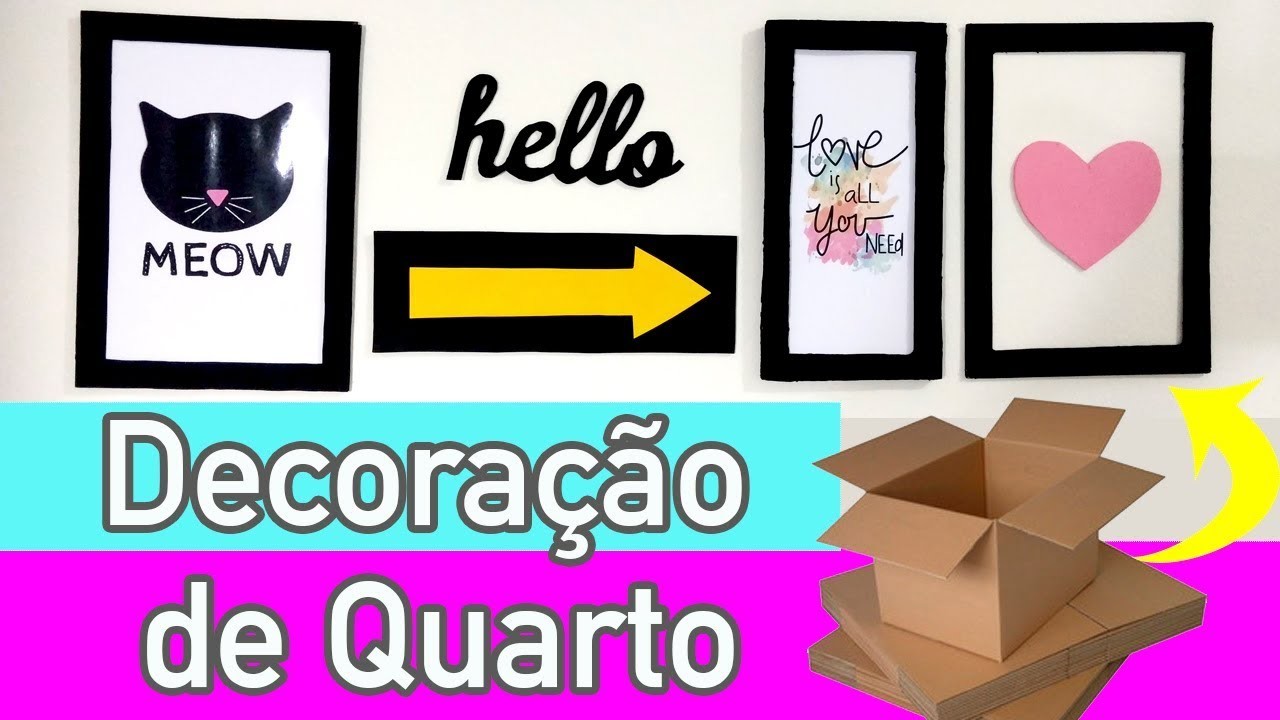 DIY Material Reciclável - Decoração com Papelão -  ft. Compartilhando Arte #DIYMaterialReciclável