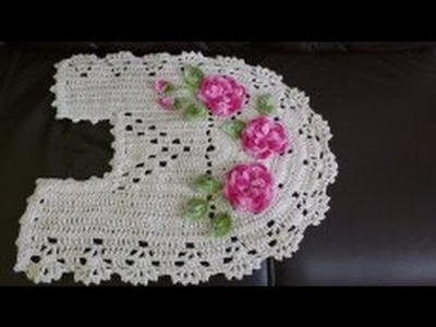 Jogo banheiro em crochê oval ,tapete vaso (1 parte ) cristina crochê