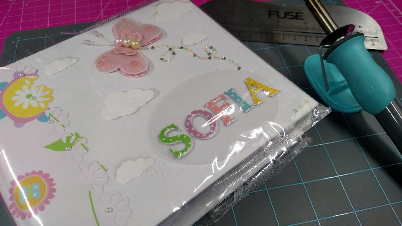 Luva.Capa plástica para mini álbum scrapbook usando a Fuse
