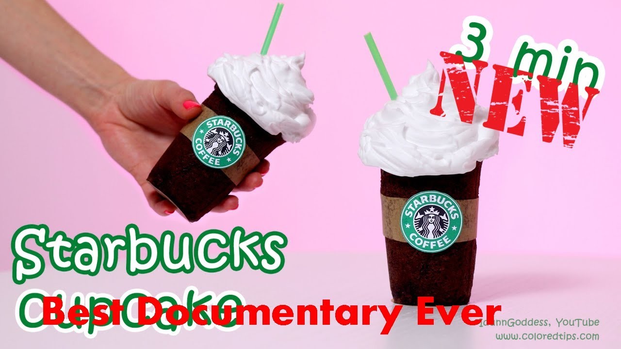 DIY 3 minutos Starbucks Cupcake Em Microondas Com Marshmallow Glacê (Frosting) - Receita fácil