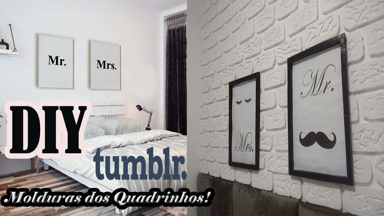 DIY - Decoração quarto de casal | Moldura de quadrinhos do Tumblr.Pinterest ! Gastando Pouco !!!!