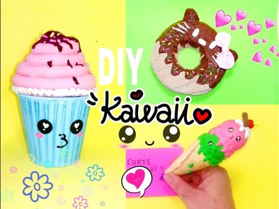 DIY KAWAII comidinhas e SQUISHY Donuts com MATERIAL RECICLADO feat POLY GONÇALVES