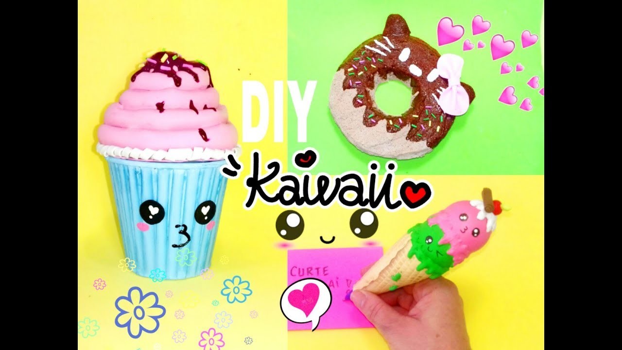 DIY KAWAII comidinhas e SQUISHY Donuts com MATERIAL RECICLADO feat POLY GONÇALVES