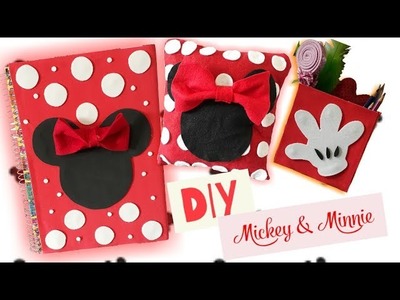 DIY: Mickey&Minnie.Caderno+Almofada+LápisDecorado+PortaTreco #CoisasDaGéh