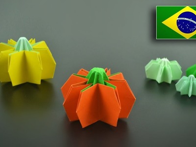 Origami: Abóbora (Jo Nakashima) - Instruções em Portguês BR