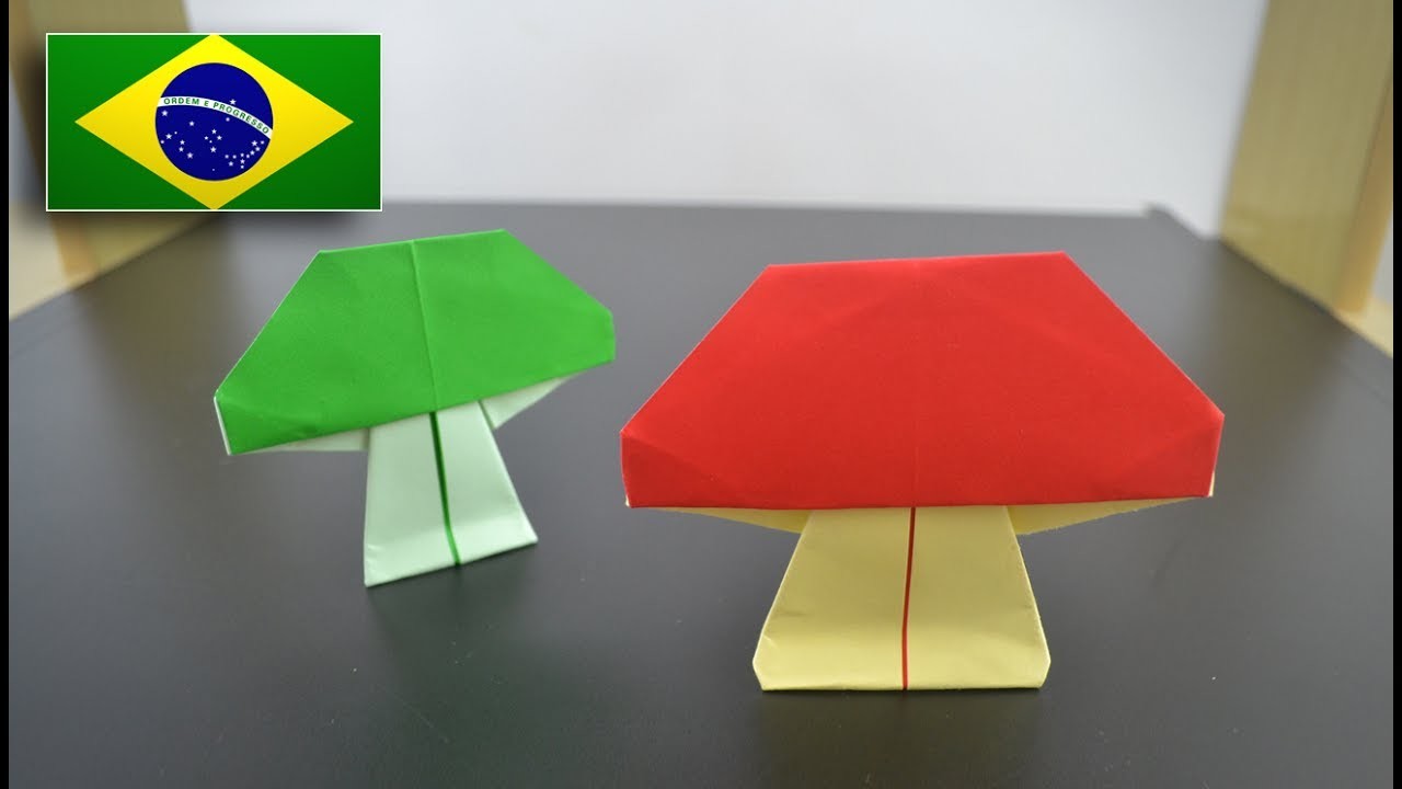 Origami: Cogumelo - Instruções em Português BR