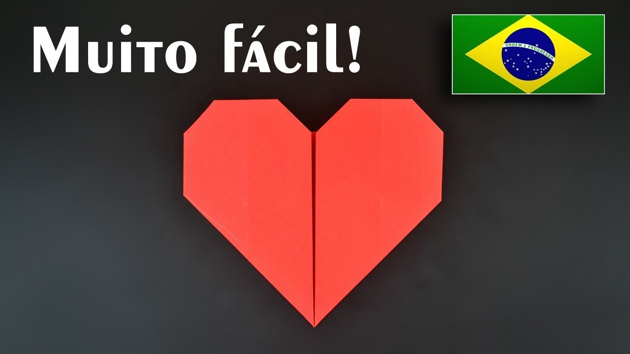 Origami de Coração mais fácil que existe! - Tutorial em Português BR