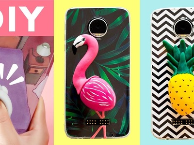 DIY Capinha de celular " SQUISHY " MUITO FÁCIL - Flamingo e abacaxi - Case personalizada