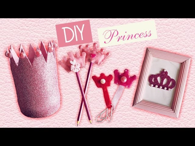 DIY de PRINCESA!PortaTreco+LápisDecorado+clipsPersonalizado+QuadroDecorativo
