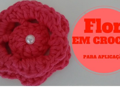 Flor em crochê para aplicação