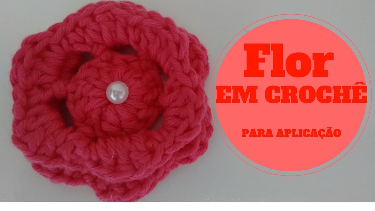 Flor em crochê para aplicação