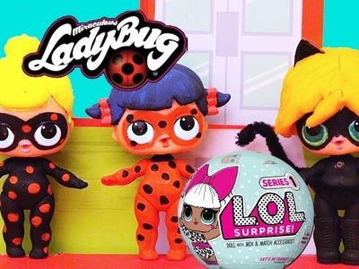 Miraculous Ladybug, Cat Noir e Antibug Feitas com Bonecas Surpresas L.O.L DIY -Brinquedonovelinhas