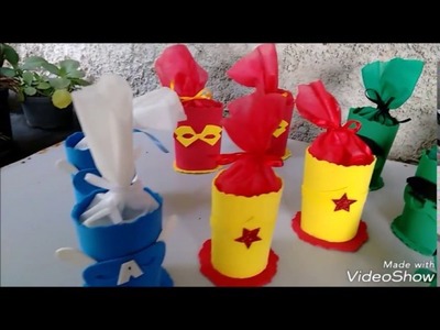VÍDEO 34 ESCOLINHA DE REFORÇO TIA MOCINHA   DECORAÇÃO PARA FESTA DOS VINGADORES