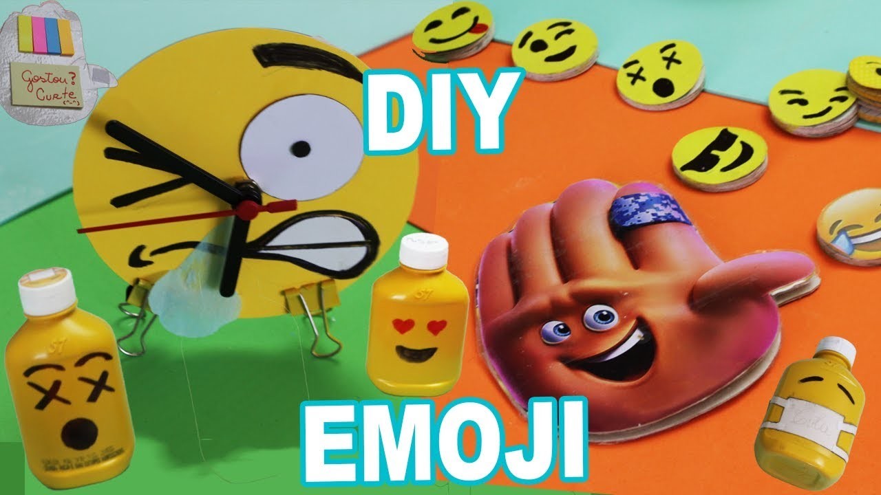 4 DIYs Ideias com Emojis com Material Escolar com Reciclável