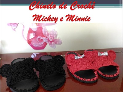 Chinelo de Crochê Mickey & Minnie
