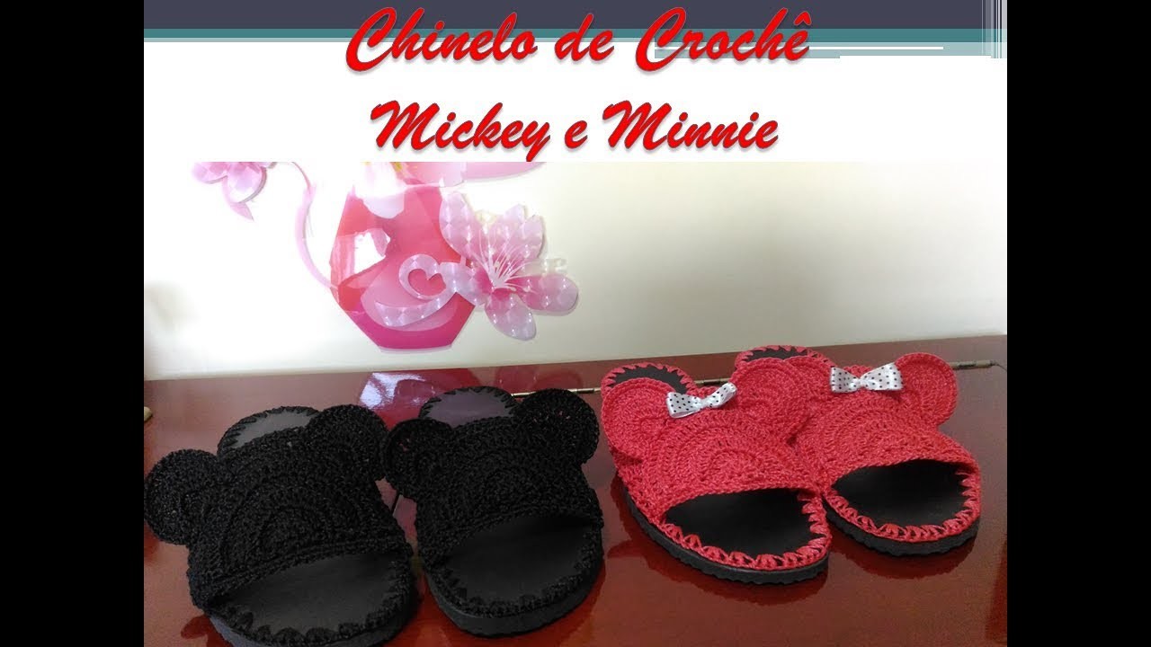 Chinelo de Crochê Mickey & Minnie