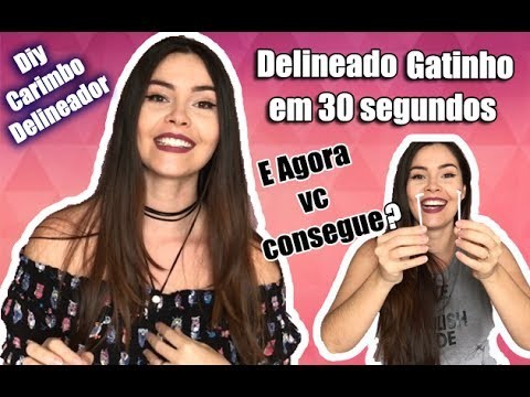 Como Fazer Delineado Gatinho com Carimbo MUITO FÁCIL EM 30 SEGUNDOS DIY