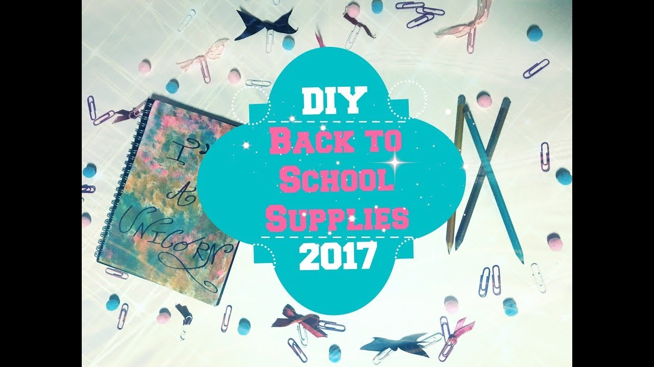 DIY Back to School Supplies 2017 | Pencil+Highlighter+Notebook+PaperClip