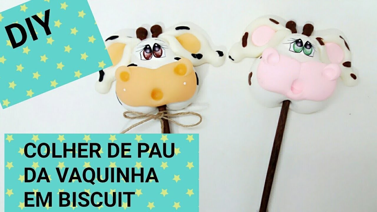 DIY- COLHER DE PAU DA VAQUINHA EM BISCUIT