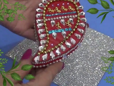 DIY???? como fazer porta jóias feito de  Papelão  CARTÃO -papel TUTORIAL????crafts  ????