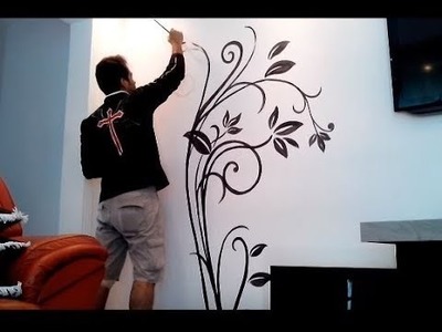 Pintura tipo papel de parede. decoração Sala. wall decoration ideas