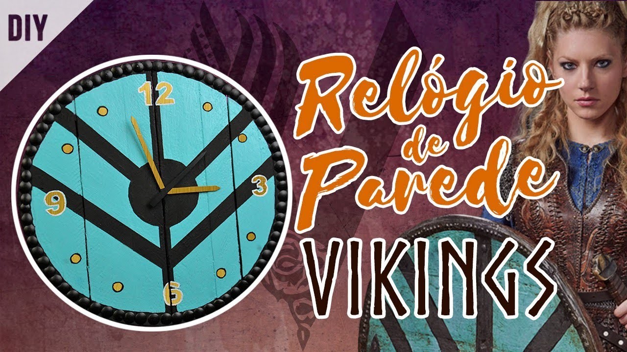 Relógio de parede Escudo da Lagertha - Vikings (DIY)