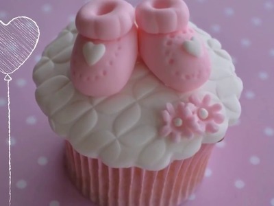 Sapatinhos de bebe decoração de cupcakes e bolos