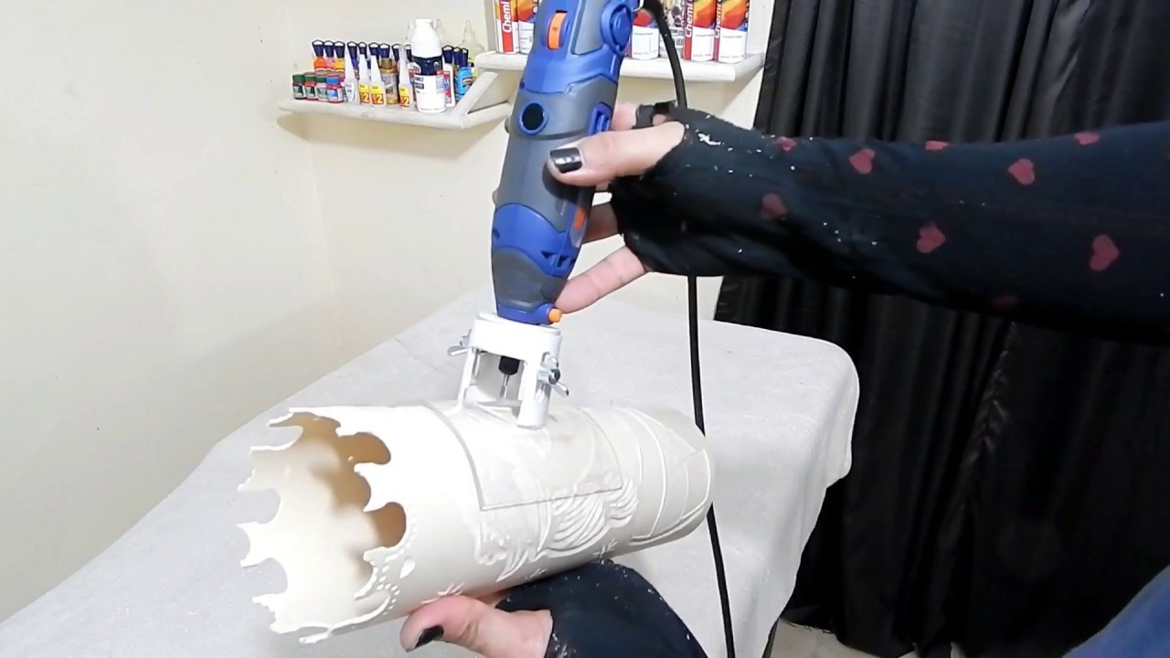 DIY Aprenda fazer uma peça de rebaixo de acrílico Luminária de PVC